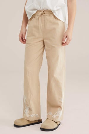 straight casual broek beige