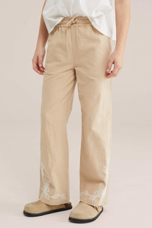 straight casual broek beige