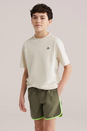 zwemshort kaki/limegroen