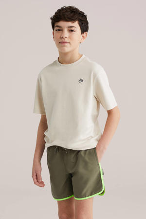 zwemshort kaki/limegroen