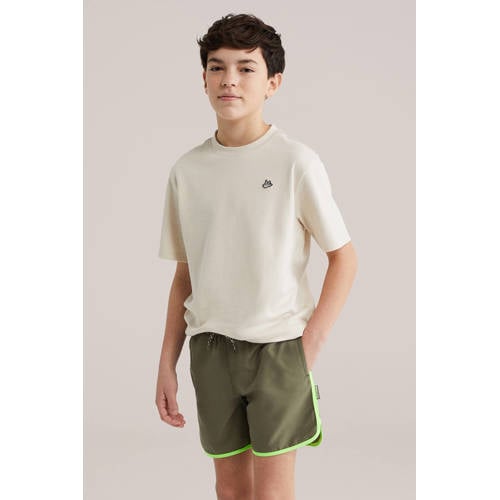 WE Fashion zwemshort kaki/limegroen