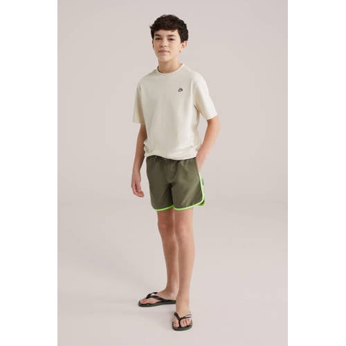WE Fashion zwemshort kaki/limegroen afbeelding