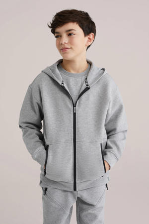 sweatvest grijs melange