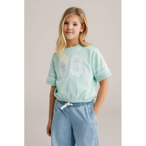 WE Fashion T-shirt lichtblauw afbeelding