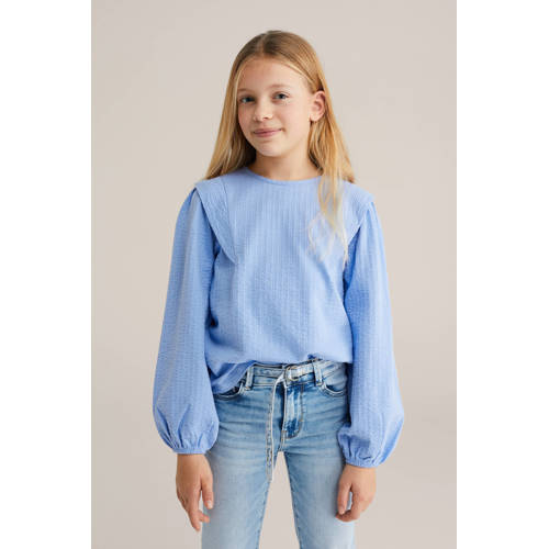 WE Fashion blousetop lichtblauw afbeelding