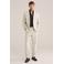 WE Fashion regular gestreepte pantalon met linnen beige