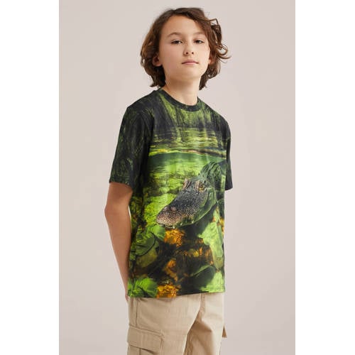 WE Fashion T-shirt donkergroen afbeelding