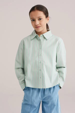 gestreepte blouse mintgroen
