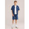 WE Fashion Blue Ridge sweatshort donkerblauw