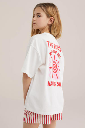 T-shirt met backprint ecru