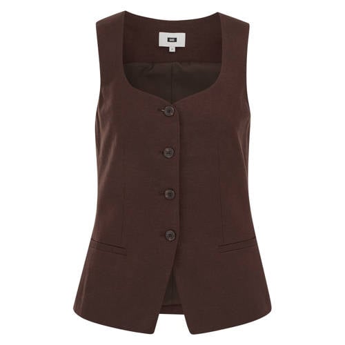 WE Fashion gilet met linnen bruin afbeelding