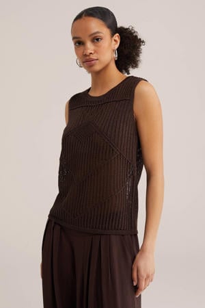top met lurex bruin