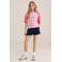 WE Fashion straight casual short donkerblauw met textuur