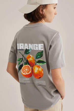 T-shirt met backprint grijs