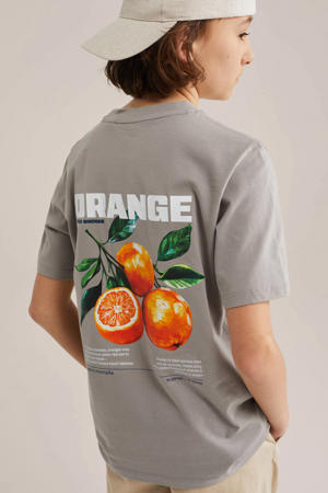 T-shirt met backprint grijs