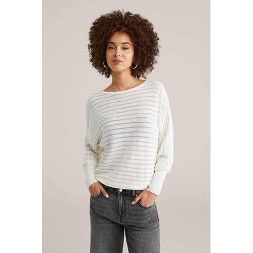 WE Fashion pullover ecru afbeelding