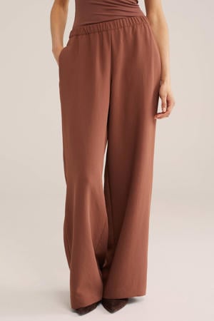 regular waist casual broek bruin