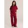 WE Fashion straight casual broek donkerrood