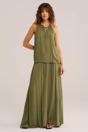 maxi rok olijfgroen