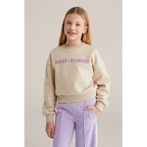 WE Fashion sweater met backprint beige afbeelding