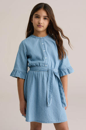 spijkerjurk gestreept light blue denim