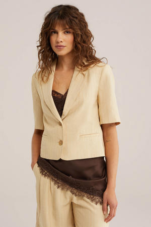 cropped blazer lichtgeel