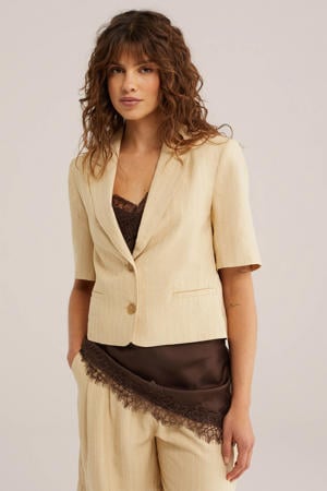cropped blazer lichtgeel