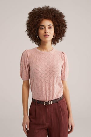 pullover lichtroze ajour