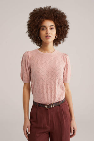 pullover lichtroze ajour