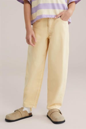high waist barrel jeans lichtgeel