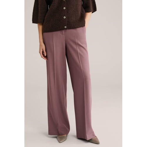 WE Fashion wide leg high waist pantalon oudroze afbeelding