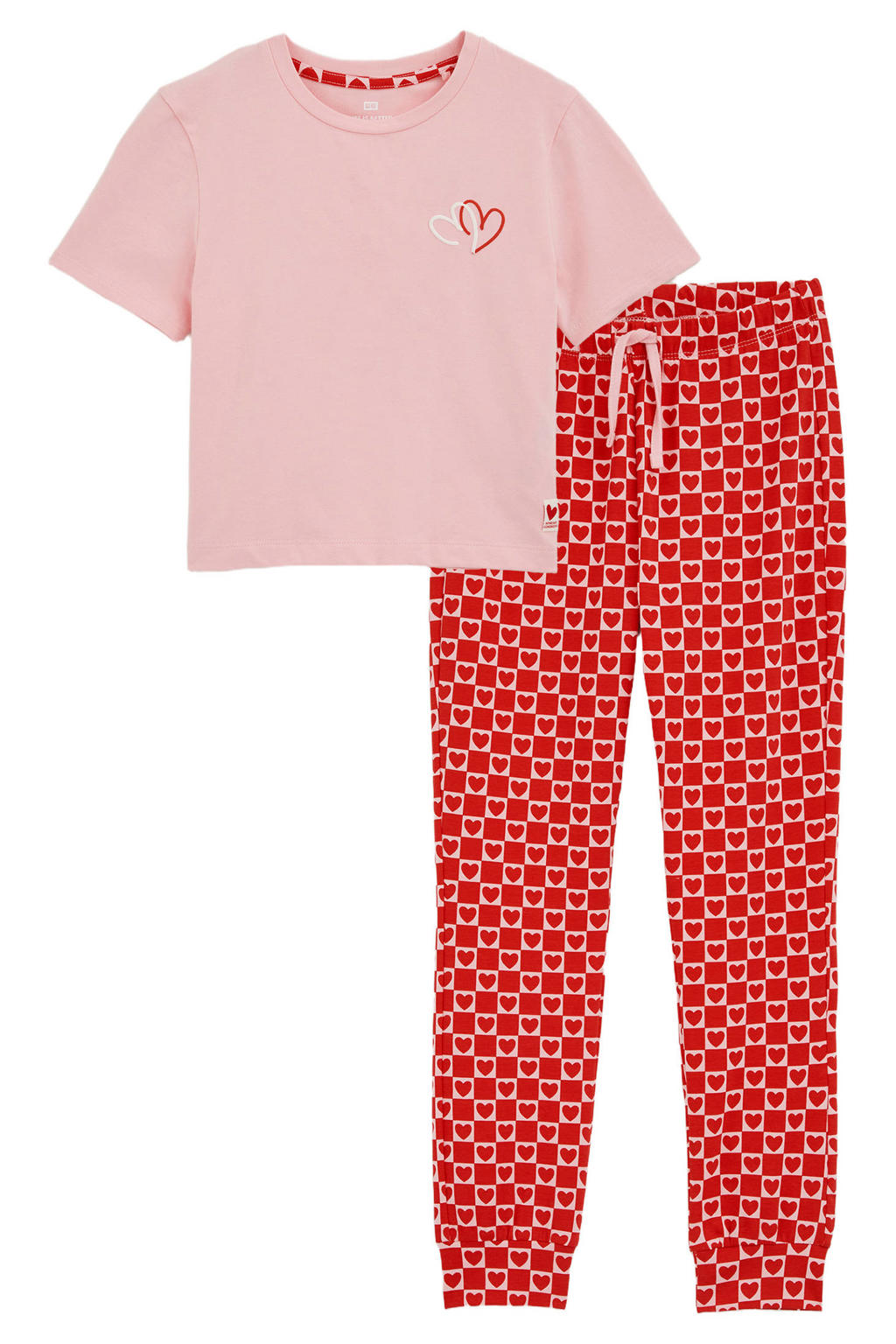 WE Fashion pyjama roze/rood