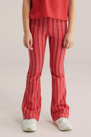 gestreepte flared broek rood