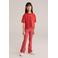 WE Fashion gestreepte flared broek rood
