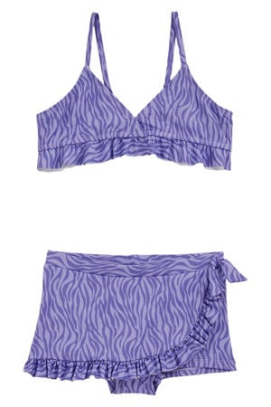 triangel bikini met ruches paars