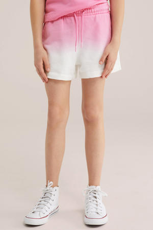 straight sweatshort roze/wit