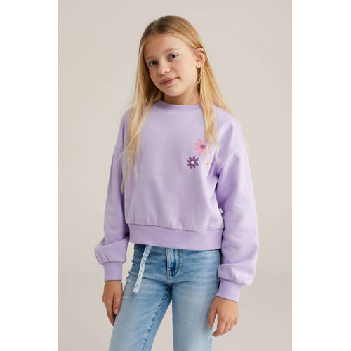 WE Fashion sweater met backprint lila afbeelding