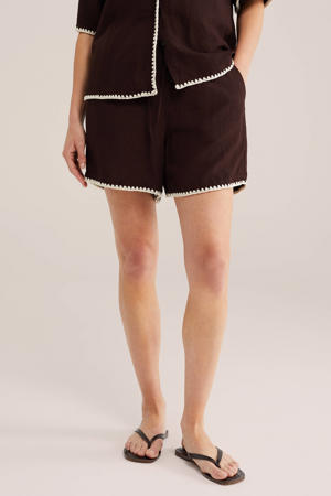 regular waist casual short donkerbruin