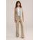 WE Fashion getailleerde blazer met krijtstreep taupe
