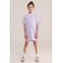 WE Fashion T-shirtjurk korte jurk met backprint lila