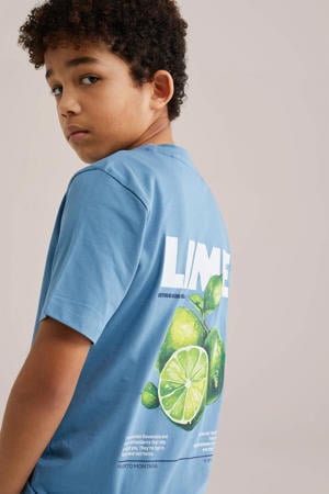 T-shirt met backprint blauw