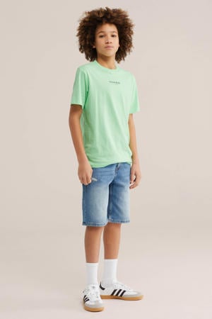 T-shirt met backprint lichtgroen