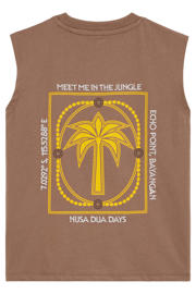 thumbnail: WE Fashion tanktop met backprint lichtbruin