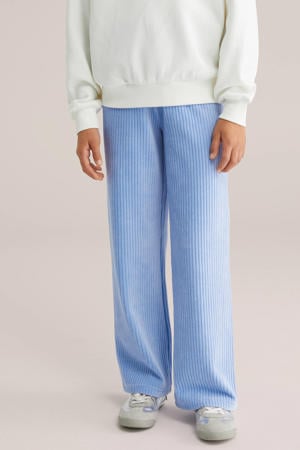 fluwelen loose casual broek lichtblauw