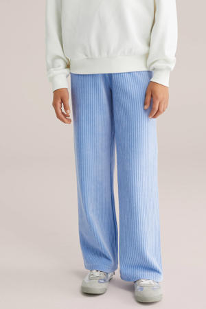 fluwelen loose casual broek lichtblauw