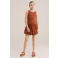 WE Fashion zomerjurk rib gebreid brique