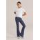 WE Fashion gestreepte flared broek donkerblauw
