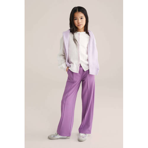WE Fashion loose casual broek paars afbeelding