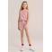 WE Fashion straight gestreepte casual short rood gebreid