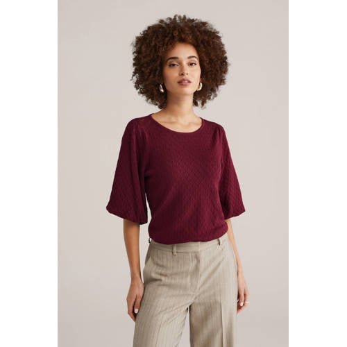 WE Fashion trui donkerrood afbeelding